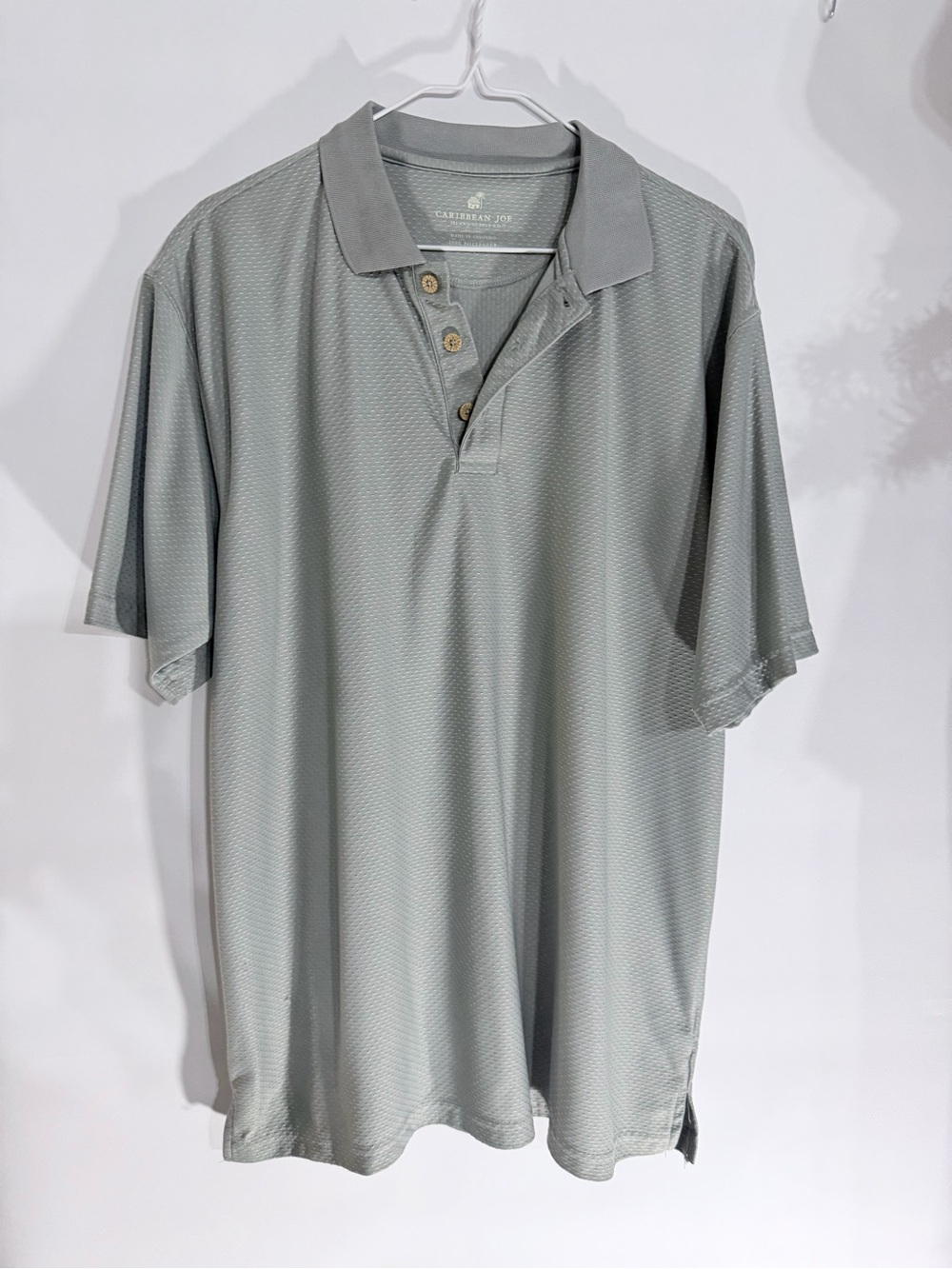 Caribbean Joe Men's Light Sage Green Polo Shirt